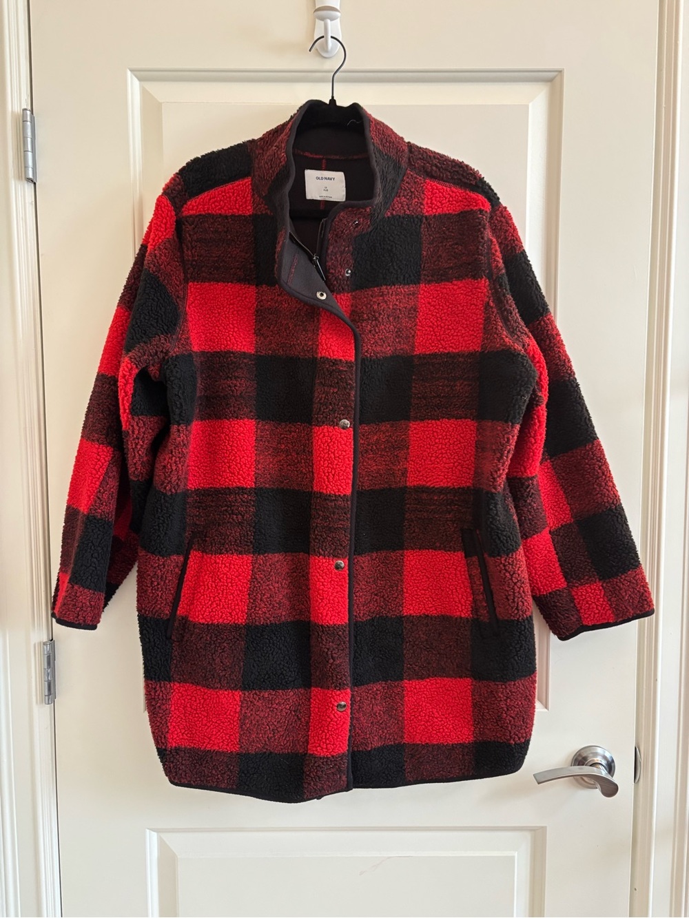 Everyday Buffalo Plaid Teddy Jacket - Red/Black